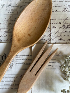 Vintage Timber Fork & Spoon Set of 2
