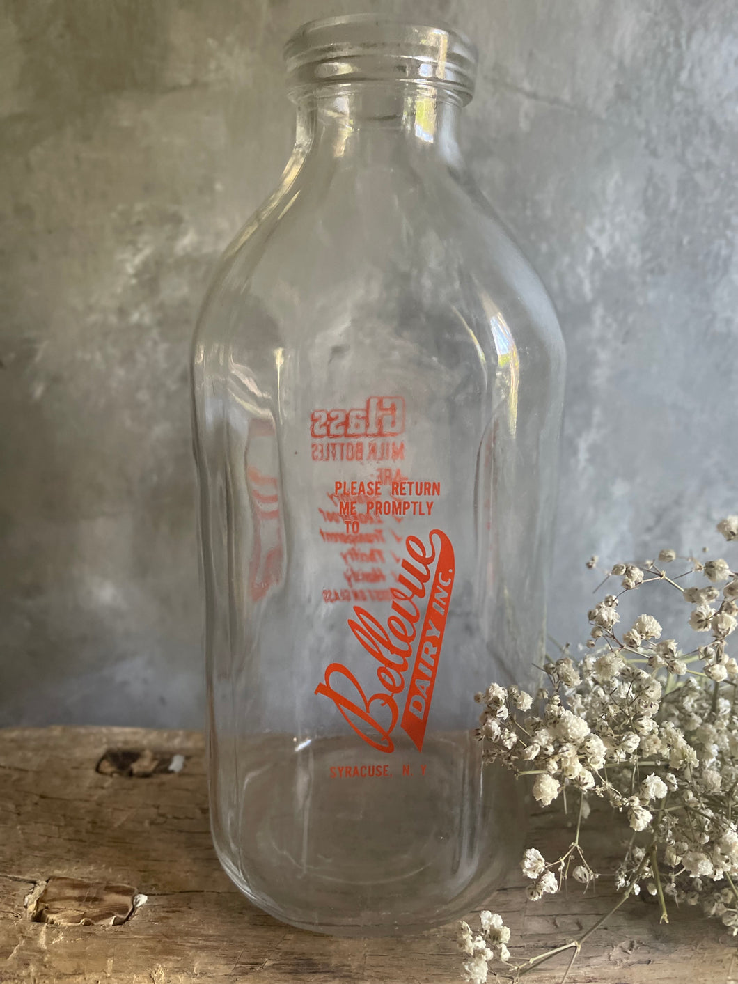 Vintage Half Gallon Milk Bottle Circa 1950 - New York USA