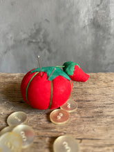 Load image into Gallery viewer, Tomato &amp; Small Strawberry Pincushion.
