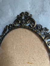 Load image into Gallery viewer, Antique Large Bronze Italian Frame With Convex Glass &amp; French Ephemera - Circa 1920.