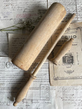 Load image into Gallery viewer, Vintage Large French Scrubbed Pine Rolling Pin - 3 Piece.