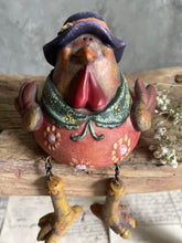 Load image into Gallery viewer, Decorative Hand Painted Clay Chicken Shelf Sitter