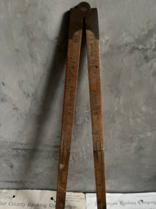 Vintage Carpentry Ruler - Boxwood Timber - UK.