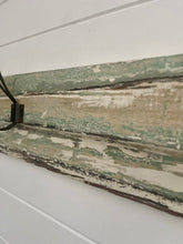 Load image into Gallery viewer, Handmade Rustic Weathered Chippy Paint Coat Rack With 7 Vintage Wire Hooks.