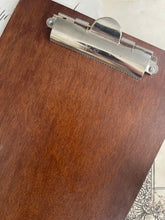 Load image into Gallery viewer, Hand Made Narrow Clipboard With Fancy Silver Clip - (Walnut)