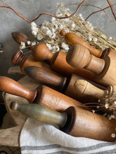 Load image into Gallery viewer, Vintage Large French Scrubbed Pine Rolling Pin - 3 Piece.