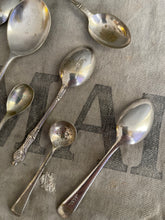 Load image into Gallery viewer, Antique Demitasse Silver Spoons - Set of Assorted 8 Made in England.