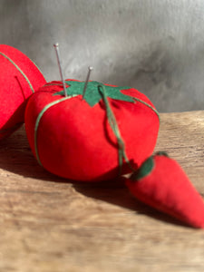 Tomato & Small Strawberry Pincushion - Medium.