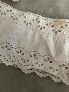 Antique French Cut Work Ruffle With Bi-Snaps