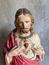 Load image into Gallery viewer, Vintage Chalkware Sacred Heart Statue - Circa 1940 Mattei Bros. &amp; Co.