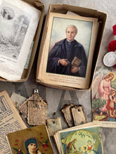 Load image into Gallery viewer, Vintage Large Allotment of Religious Ephemera In Bible Box.