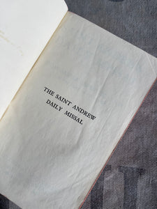 Vintage Leather Bound Saint Andrew Daily Missal Prayer Book - Circa 1950.