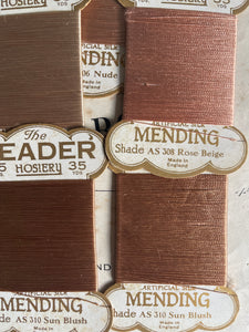 Vintage Lot of LEADER Hosiery Mending Silks - Set of 7