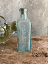 Load image into Gallery viewer, Antique Rare Aqua Bottle - Dr JH McLeans Volcanic Oil Liniment - Circa 1900.