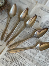 Load image into Gallery viewer, Vintage Pointed Top Silver Teaspoons - Set of 5.