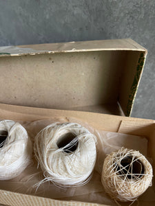 Vintage “Cuddle’s” Chocolate Box With Four Cotton Crochet Threads - Circa 1950.