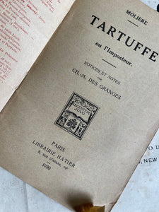 Antique French Book - Tartuffe by Moliere Circa 1930.