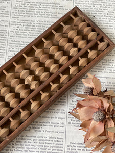 Vintage Japanese Wooden Abacus With Timber Back.