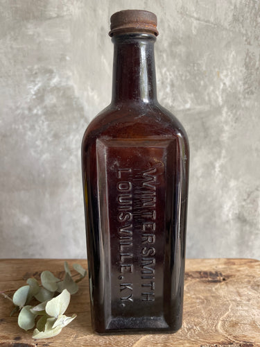 Large Amber Pharmacy Bottle - Wintersmith Louisville Kentucky USA