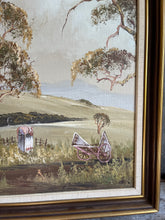 Load image into Gallery viewer, Vintage Large Framed Australiana Landscape Oil on Board - E. Bieber