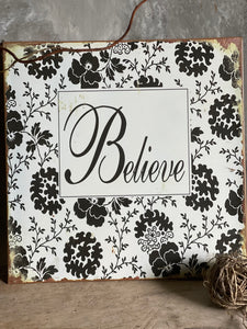 Metal Decorative Wall Signs - Believe & Love.