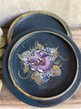 Load image into Gallery viewer, Handpainted Pansy Trinket Holder - Artisan Piece.