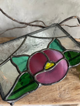Load image into Gallery viewer, Vintage Handmade Artisan Leadlight (Stained Glass) Jewellery/Trinket Box.