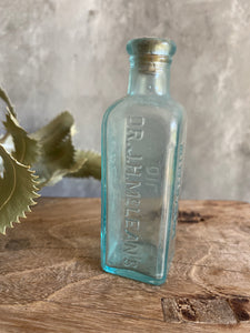 Antique Rare Aqua Bottle - Dr JH McLeans Volcanic Oil Liniment - Circa 1900.