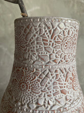 Load image into Gallery viewer, Handmade Pottery Vase With Fine Lace Detail.
