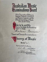Load image into Gallery viewer, Australian Music Certificate - Circa 1938.