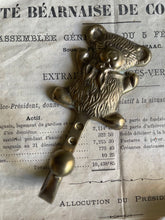 Load image into Gallery viewer, Vintage Brass Teddy Bear Child’s Bedroom Hook.