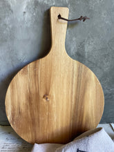 Load image into Gallery viewer, Vintage Chopping Paddle With Leather Hanger - Round