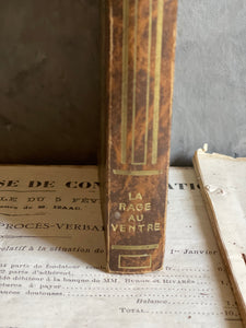 Antique French Leather Bound Book - Le Rage Au Ventre.