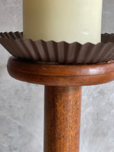 Load image into Gallery viewer, Rustic Industrial Bobbin With Candle Pan - Large