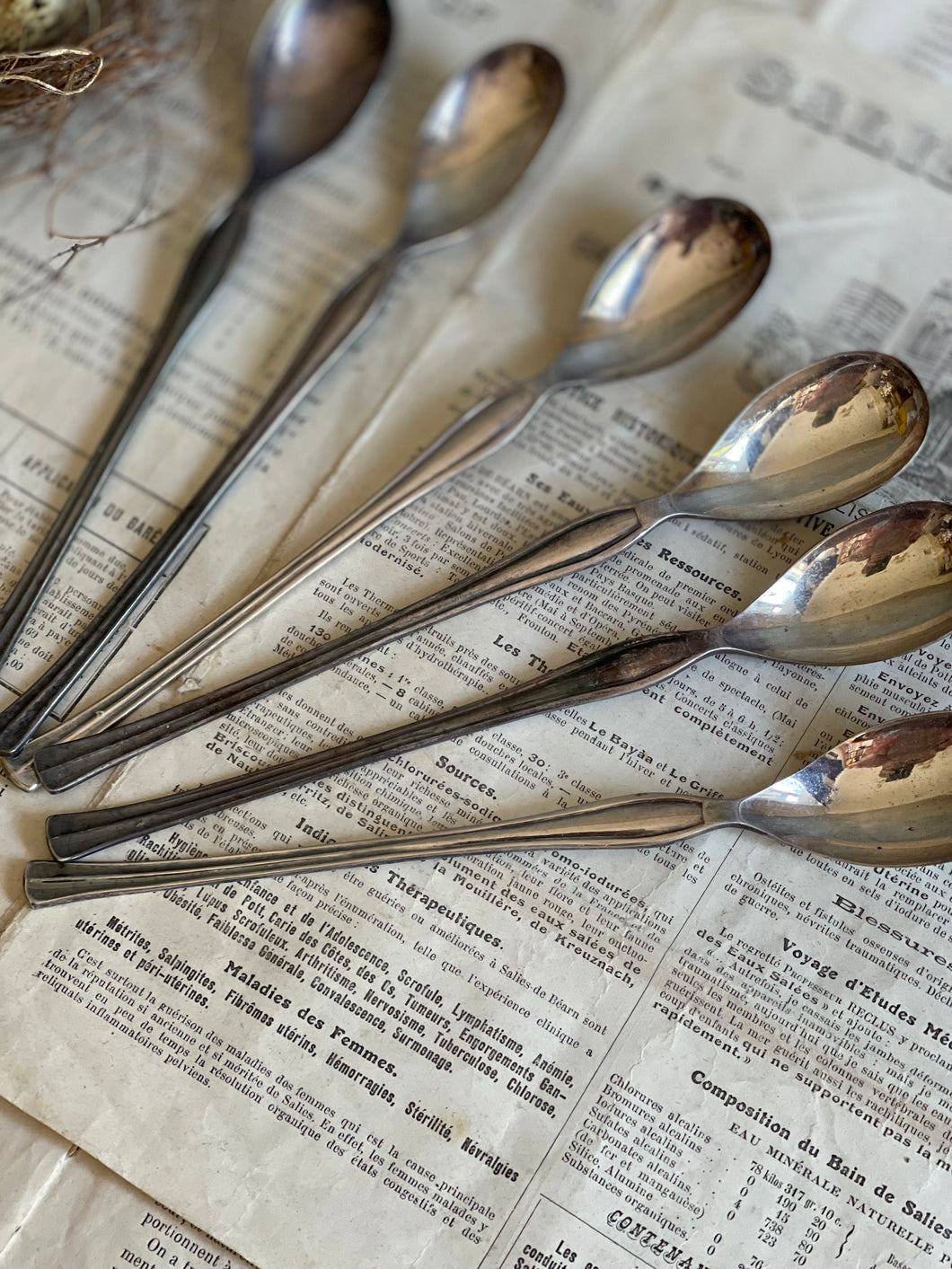 Vintage Silver Parfait Spoons - Set of 6.