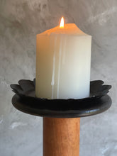 Load image into Gallery viewer, Large Rustic Industrial Bobbin With Candle Pan.