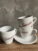 Load image into Gallery viewer, Vintage Cappuccino &amp; Espresso Shot Cups/Saucers.