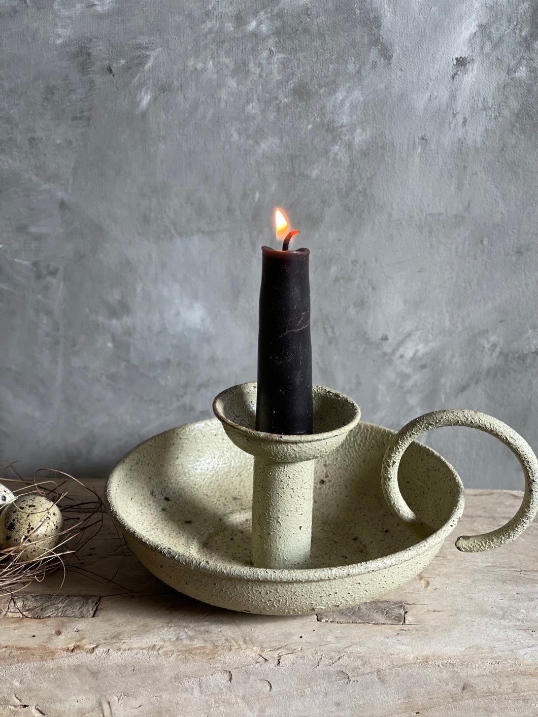 Rustic Wee Willy Winkie Candlepan.