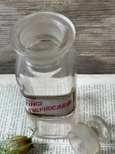 Load image into Gallery viewer, Antique Apothecary Bottle (Zinci Sulphocarb) With Lid.
