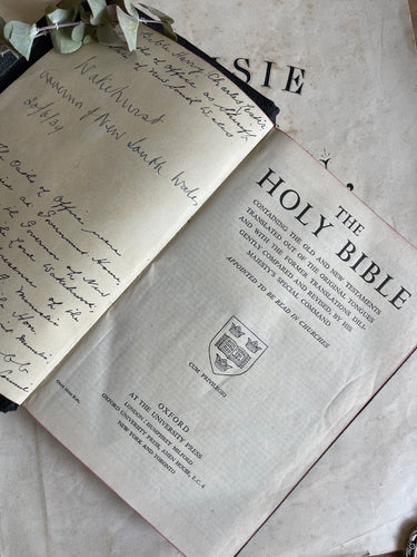 Antique Black Leather Bound Bible - Circa 1939.