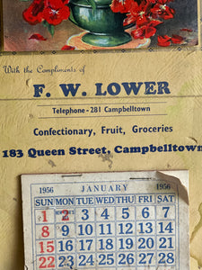 Vintage Grocery Store Calendar - Campbelltown NSW 1956.