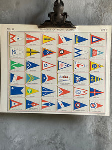 Original Vintage Burgee Flag Plates From The 1950’s - 1960’s.