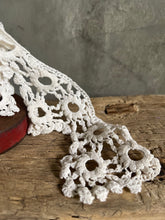 Load image into Gallery viewer, Antique Wool Twister Bobbin With French Lace - Deep Burgundy.