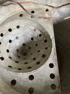 Large Oval Farmhouse Galvanised Bucket With Strainer.