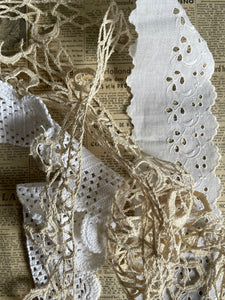 Antique French & English Handmade Bobbin Lace - Sold Per Metre.