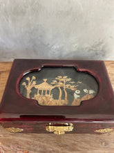 Load image into Gallery viewer, Asian Inspired Carved Timber Jewellery Box.