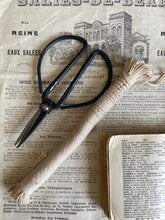 Load image into Gallery viewer, Vintage Linen Thread &amp; Forged Iron Scissors.