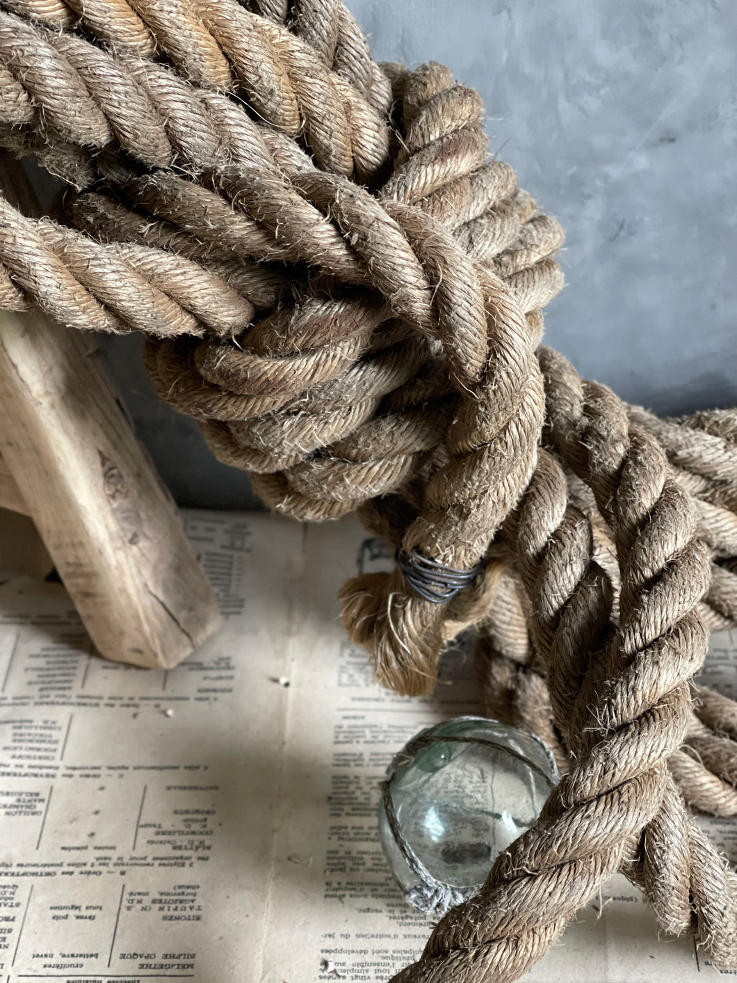Vintage Large Size Thick Nautical Rope.