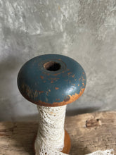 Load image into Gallery viewer, Antique Wool Twister Bobbin With French Lace - French Blue.