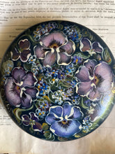 Load image into Gallery viewer, Handpainted Pansy Trinket Holder - Artisan Piece.